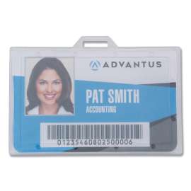 ID Card Holders, Horizontal, Clear 3.68" x 2.25" Holder, 3.38" x 2.13" Insert, 25/Pack