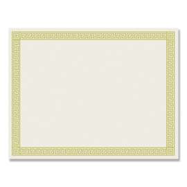Foil Border Certificates, 8.5 x 11, Ivory/Gold with Channel Gold Border, 12/Pack