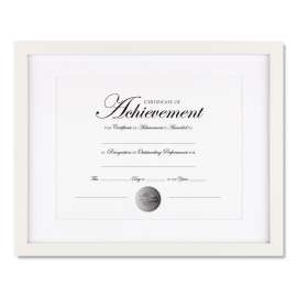 Wood Gallery Frame with Beveled Mat, 11 x 14, White