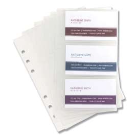 Refill Sheets for 4.25 x 7.25 Business Card Binders, For 2 x 3.5 Cards, Clear, 6 Cards/Sheet, 10 Sheets/Pack