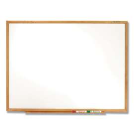 Classic Series Total Erase Dry Erase Boards, 72 x 48, White Surface, Oak Fiberboard Frame
