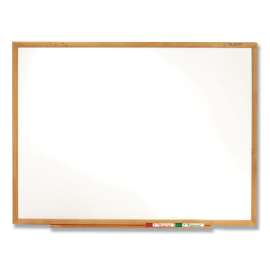 Classic Series Total Erase Dry Erase Boards, 96 x 48, White Surface, Oak Fiberboard Frame