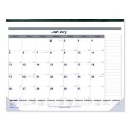 Net Zero Carbon Monthly Desk Pad Calendar, 22 x 17, White/Gray/Blue Sheets, Black Binding, 12-Month (Jan to Dec): 2023