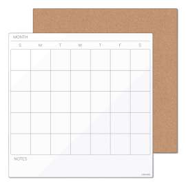 Tile Board Value Pack, Undated One Month, 14 x 14, White/Natural Surface, 2/Set