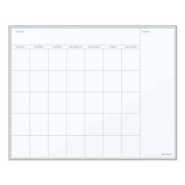 Magnetic Dry Erase Board, Undated One Month, 20 x 16, White Surface, Silver Aluminum Frame