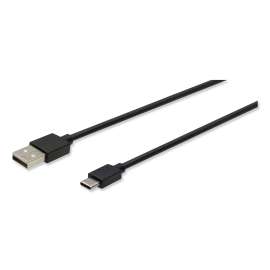 USB to USB-C Cable, 6 ft, Black