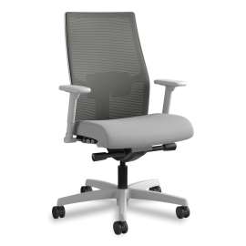 HON Solve Series ReActiv Back Task Stool, Supports Up to 300 lb, 23" to 33" Seat Height, Sterling Seat, Charcoal Back, Black Base