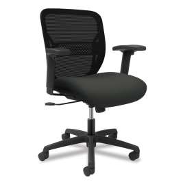 HON Solve Series Mesh Back Task Chair, Supports Up to 300 lb, 16" to 22" Seat Height, Sterling Seat, Black Back/Base