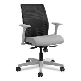 HON Solve Series Mesh Back Task Stool, Supports Up to 300 lb, 23" to 33" Seat Height, Midnight Seat/Back, Black Base