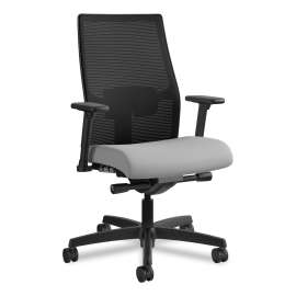 HON Solve Series ReActiv Back Task Stool, Supports Up to 300 lb, 23" to 33" Seat Height, Midnight Seat, Charcoal Back, Black Base