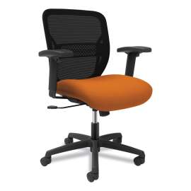 HON Solve Series Mesh Back Task Chair, Supports Up to 300 lb, 16" to 22" Seat Height, Meadow Seat, Black Back/Base