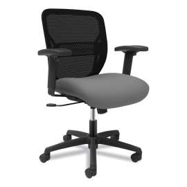 HON Solve Series Mesh Back Task Chair, Supports Up to 300 lb, 16" to 22" Seat Height, Putty Seat, Black Back/Base