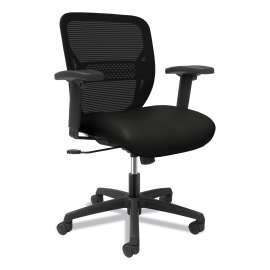 HON Solve Series Mesh Back Task Chair, Supports Up to 300 lb, 18" to 23" Seat Height, Midnight Seat, Charcoal Back, Black Base