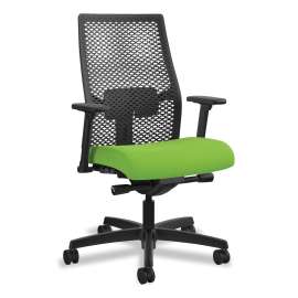 HON Solve Series Upholstered Back Task Chair, Supports Up to 300 lb, 17" to 22" Seat Height, Meadow Seat/Back, Black Base