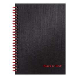 Hardcover Twinwire Notebook, SCRIBZEE Compatible, 1 Subject, Wide/Legal Rule, Black Cover, 8.25 x 5.88, 70 Sheets