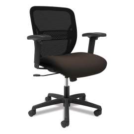 HON Solve Series Mesh Back Task Chair, Supports Up to 300 lb, 18" to 23" Seat Height, Sterling Seat, Charcoal Back, Black Base