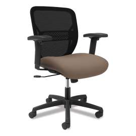 HON Solve Series Mesh Back Task Chair, Supports Up to 300 lb, 16" to 22" Seat Height, Bittersweet Seat, Black Back/Base