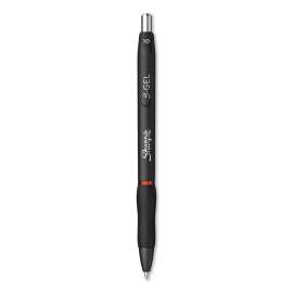 S-Gel High-Performance Gel Pen, Retractable, Bold 1 mm, Red Ink, Black Barrel, Dozen