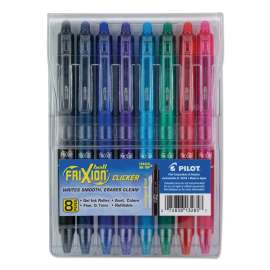 FriXion Clicker Erasable Gel Pen, Retractable, Fine 0.7 mm, Assorted Ink and Barrel Colors, 8/Pack