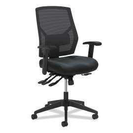 HON Ignition 2.0 Reactiv Mid-Back Task Chair, Supports Up to 300 lb, 17" to 22" Seat Height, Iron Ore Seat, Black Back/Base