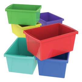 Storage Bins, 5.5 gal, 10.63" x 15.63" x 8", Randomly Assorted Colors