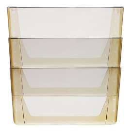 Wall File, 3 Sections, Legal Size, 16" x 4" x 14", Smoke, 3/Set