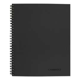 Wirebound Business Notebook, 1 Subject, Wide/Legal Rule, Black Cover, 11 x 8.5, 80 Sheets