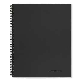 Wirebound Business Notebook, 1 Subject, Wide/Legal Rule, Black Linen Cover, 9.5 x 6.63, 80 Sheets