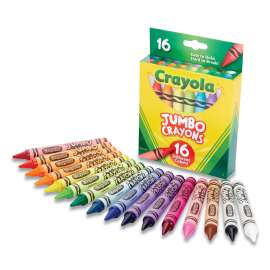 Jumbo Crayons, Assorted, 16/Box