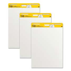 Vertical-Orientation Self-Stick Easel Pads, Unruled, 25 x 30, White, 30 Sheets, 3/Pack