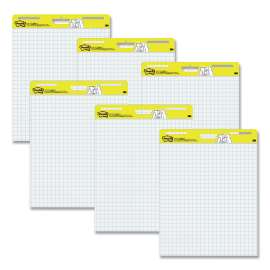 Vertical-Orientation Self-Stick Easel Pads, Quadrille Rule (1 sq/in), 25 x 30, White, 30 Sheets, 6/Pack