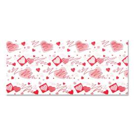 Corobuff Corrugated Paper Roll, 48" x 25 ft, Valentine Hearts