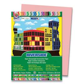 Riverside Construction Paper, 76 lb Text Weight, 9 x 12, Salmon, 50/Pack