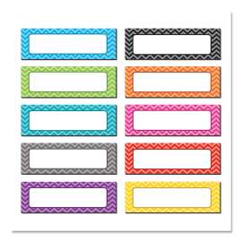 Chevron Labels Magnetic Accents, 10 Assorted Colors, 4.75" x 1.5", 20/Pack