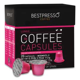 Nespresso Lungo Italian Espresso Pods, Intensity: 9, 20/Box