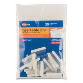 Insertable Index Tabs with Printable Inserts, 1/5-Cut, Clear, 1" Wide, 25/Pack