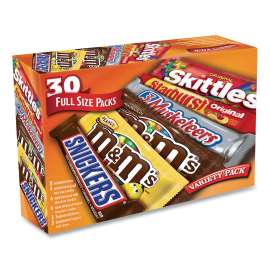 Full-Size Candy Bars Variety Pack, Assorted, 30/Box, Delivered in 1-4 Business Days
