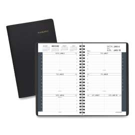Weekly Block Format Appointment Book Ruled for Hourly Appointments, 8.5 x 5.5, Smooth Black Cover, 12-Month(Jan to Dec): 2023