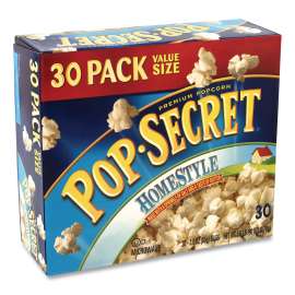 Microwave Popcorn, Homestyle, 3 oz Bags, 30/Carton, Delivered in 1-4 Business Days