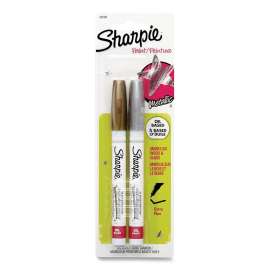 Permanent Paint Marker, Fine Bullet Tip, Assorted Metallic Colors, 2/Pack