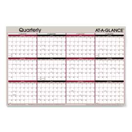 Vertical/Horizontal Erasable Quarterly/Monthly Wall Planner, 24 x 36, White/Black/Red Sheets, 12-Month (Jan to Dec): 2023