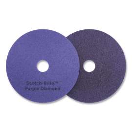 Diamond Floor Pads, 14" Diameter, Purple, 5/carton