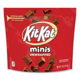 Minis Unwrapped Wafer Bars, 7.6 oz Bag, Milk Chocolate, 3/Pack, Delivered in 1-4 Business Days