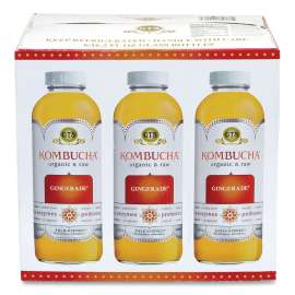 Organic Raw Kombucha Gingerade, 16.2 oz Bottle, 6/Pack, Delivered in 1-4 Business Days
