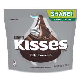 KISSES, Milk Chocolate Share Pack, Silver Wrappers, 10.8 oz Bag, 3 Bags/Pack, Delivered in 1-4 Business Days