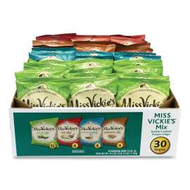 Kettle Cooked Chips Variety Mix, Four Assorted Flavors, 1.38 oz Bags, 30 Bags/Box, Delivered in 1-4 Business Days