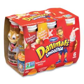 Danimals Smoothies, Assorted Flavors, 3.1 oz Bottle, 6/Box, 6 Boxes/Carton, Delivered in 1-4 Business Days