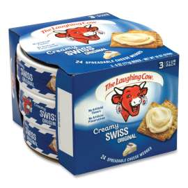 Creamy Swiss Wedge, 6 oz Tub, 3 Tubs/Pack, Delivered in 1-4 Business Days