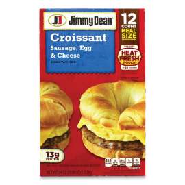 Croissant Breakfast Sandwich, Sausage, Egg and Cheese, 54 oz, 12/Box, Delivered in 1-4 Business Days