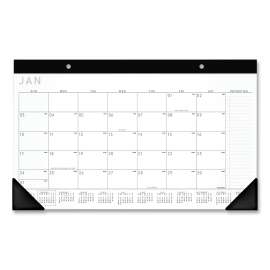 Contemporary Monthly Desk Pad, 18 x 11, White Sheets, Black Binding/Corners,12-Month (Jan to Dec): 2023